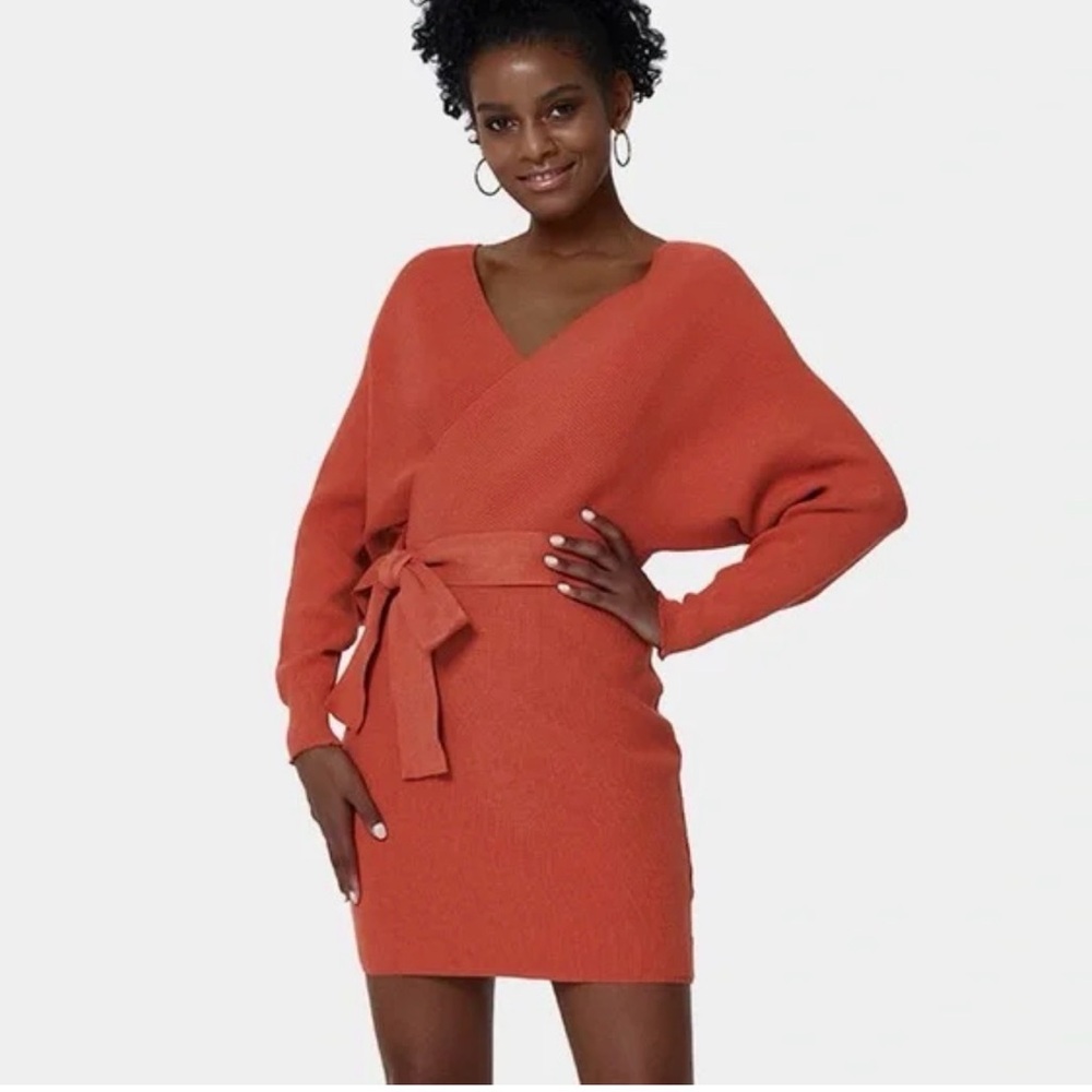 HALARA Backless Knit Dress in Terracotta